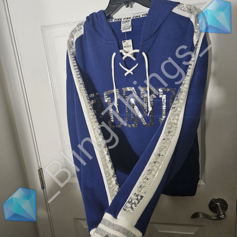 Rare VS/PINK Lace Up Bling Pullover